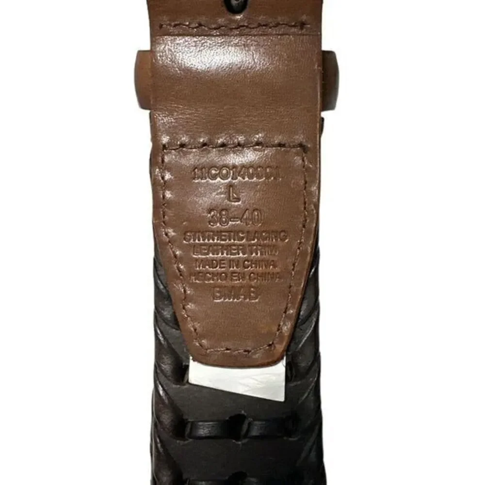 Columbia Hand Laced Black/Brown Woven Belt, Men's Large 38 40‎ Casual Business